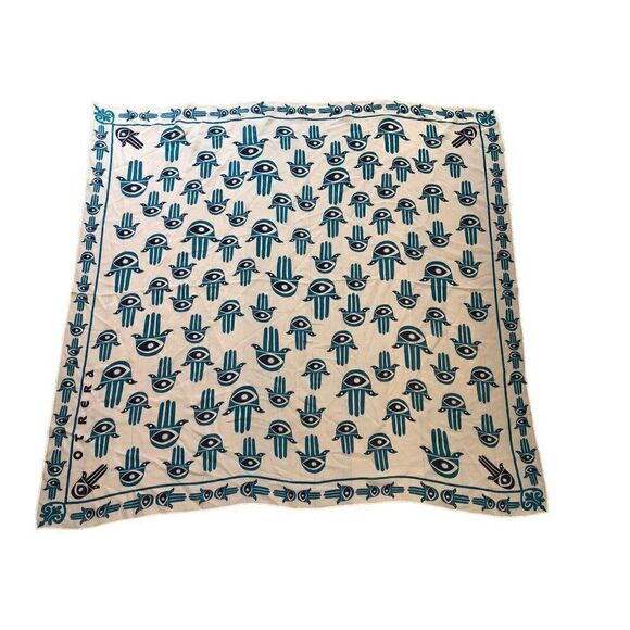 Otrera Silk scarf Indian Bird Hand 42” x 42” - Picture 1 of 3